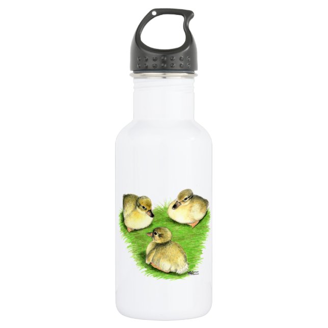 Snowy Mallard Ducklings 532 Ml Water Bottle (Front)