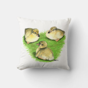 Snowy Mallard Ducklings Cushion