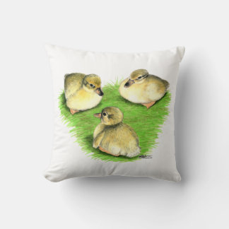 Snowy Mallard Ducklings Cushion