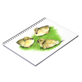 Snowy Mallard Ducklings Spiral Notebook