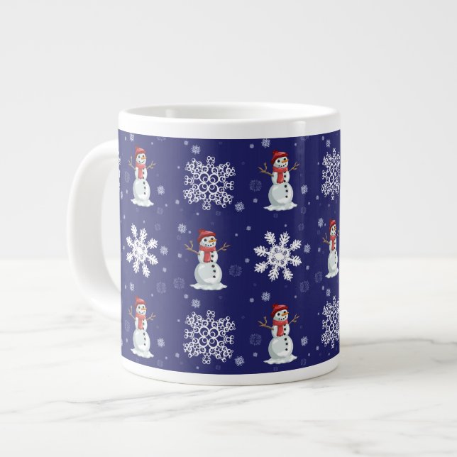 Snowy Men Large Coffee Mug (Front Left)