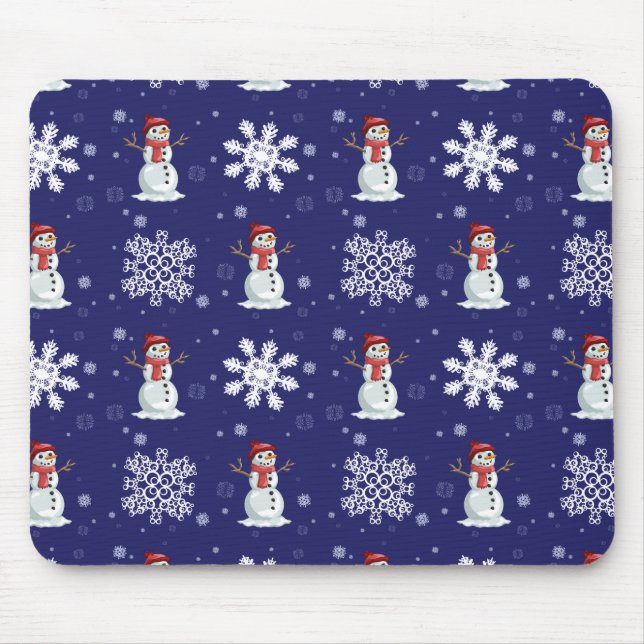 Snowy Men Mouse Pad (Front)