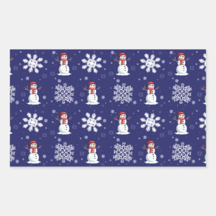 Snowy Men Rectangular Sticker