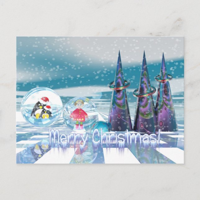 Snowy Merry Christmas card (Front)