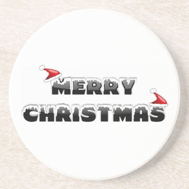 SNOWY MERRY CHRISTMAS  COASTER (Front)