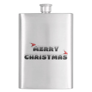 SNOWY MERRY CHRISTMAS HIP FLASK