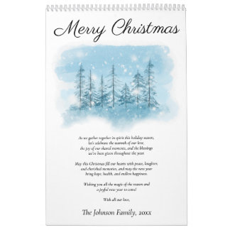 Snowy Merry Christmas Photo Calendar