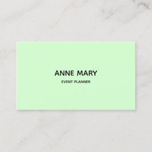 Snowy Mint Green Professional Modern Colorful Business Card