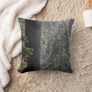 Snowy Mist in the Forest Cushion