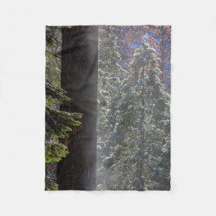 Snowy Mist in the Forest Fleece Blanket