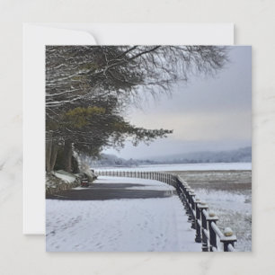 Snowy Morning Flat Greeting Card