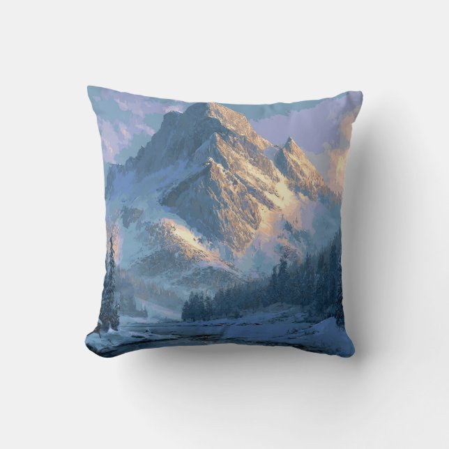 Snowy Mountain Cushion (Front)