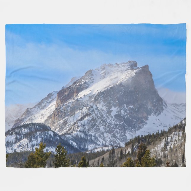 Snowy Mountain Fleece Blanket (Front (Horizontal))