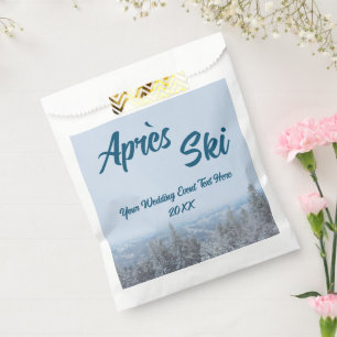 Snowy Mountain Forest Apres Ski Wedding Event Favour Bags