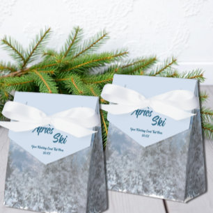 Snowy Mountain Forest Apres Ski Wedding Event Favour Box