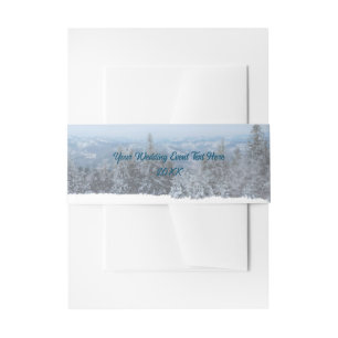 Snowy Mountain Forest Apres Ski Wedding Event Invitation Belly Band