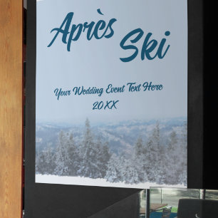 Snowy Mountain Forest Apres Ski Wedding Event Poster