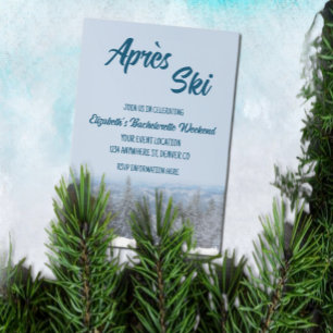 Snowy Mountain Forest Bachelorette Party Invitation