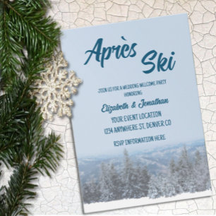 Snowy Mountain Forest Pre-Wedding Welcome Party Invitation