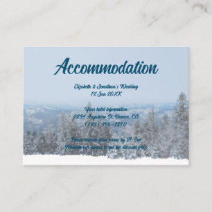 Snowy Mountain Forest Wedding Accommodation Enclosure Card