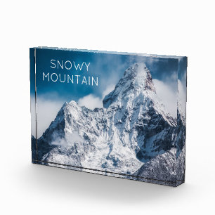 Snowy Mountain Image with modern style text Photo Block