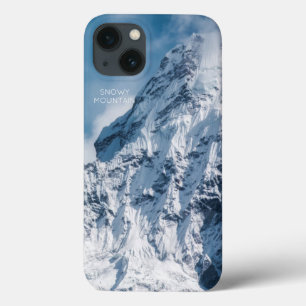 Snowy Mountain Image with modern text iPhone 13 Case