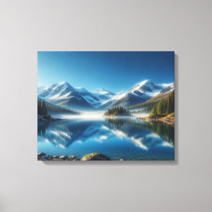 Snowy Mountain Lake Canvas Print