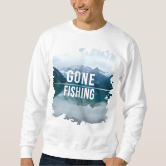 Snowy Mountain Lake Gone Fishing Sweatshirt