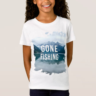 Snowy Mountain Lake Gone Fishing T-Shirt