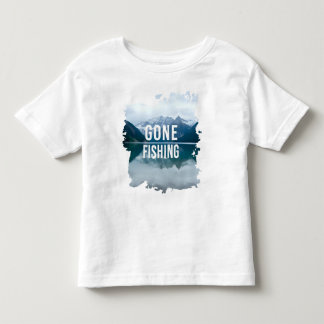 Snowy Mountain Lake Gone Fishing Toddler T-Shirt