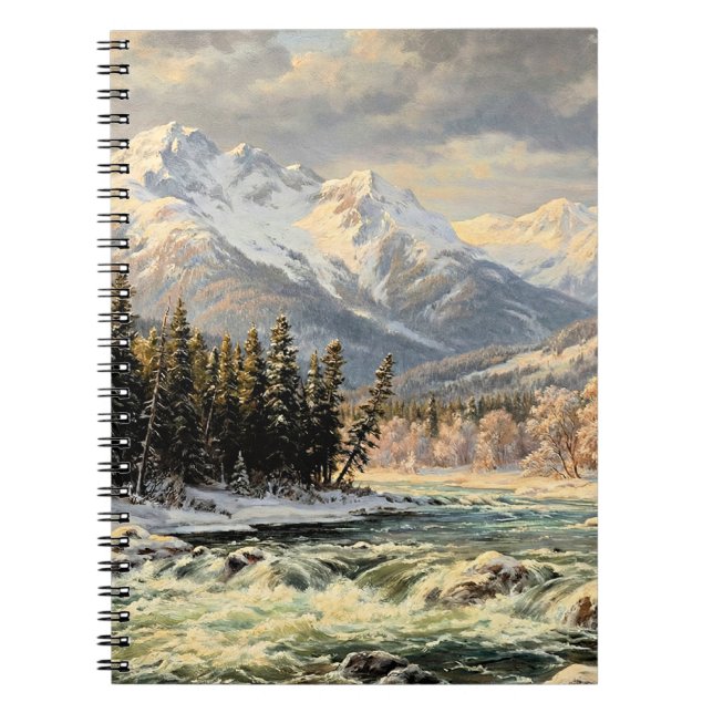 Snowy Mountain Landscape Notebook (Front)