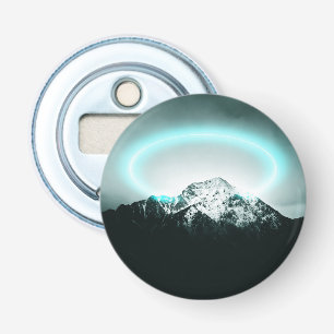 Snowy mountain mysterious blue neon light bottle opener