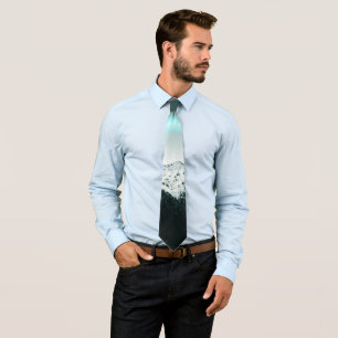 Snowy mountain mysterious blue neon light tie