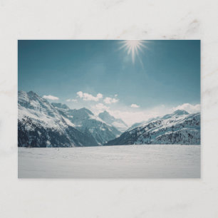 Snowy Mountain Panorama vintage Travel Postcard. Postcard