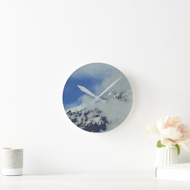 Snowy Mountain Peak Wall Clock (Home)
