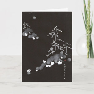 Snowy Mountain Retreat with Holiday Greeting Card