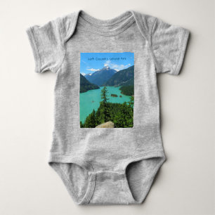 Snowy Mountain Turquoise Lake in Washington Baby Bodysuit