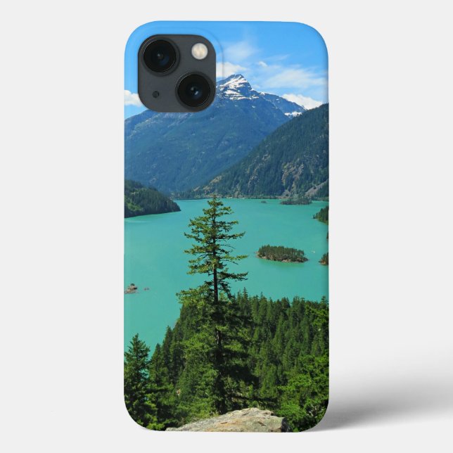Snowy Mountain Turquoise Lake in Washington Case-Mate iPhone Case (Back)
