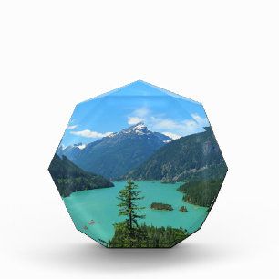 Snowy Mountain Turquoise Lake in Washington Photo Block