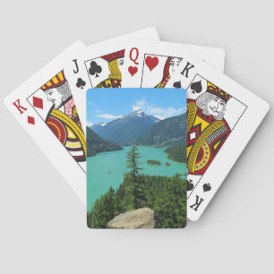 Snowy Mountain Turquoise Lake in Washington Playing Cards