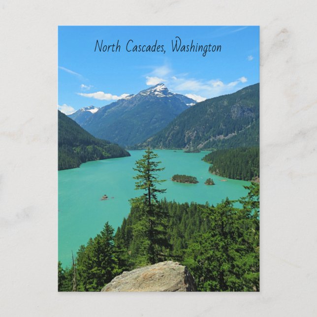 Snowy Mountain Turquoise Lake in Washington Postcard (Front)