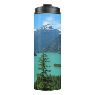 Snowy Mountain Turquoise Lake in Washington Thermal Tumbler