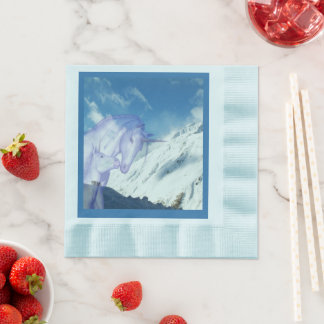 Snowy Mountain Unicorn Framed Moment Napkin