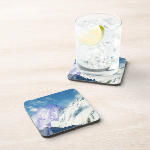 Snowy Mountain Unicorn Gentle Pause Coaster