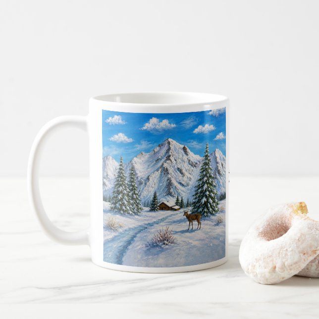 Snowy Mountain Valley Combo Mug (With Donut)