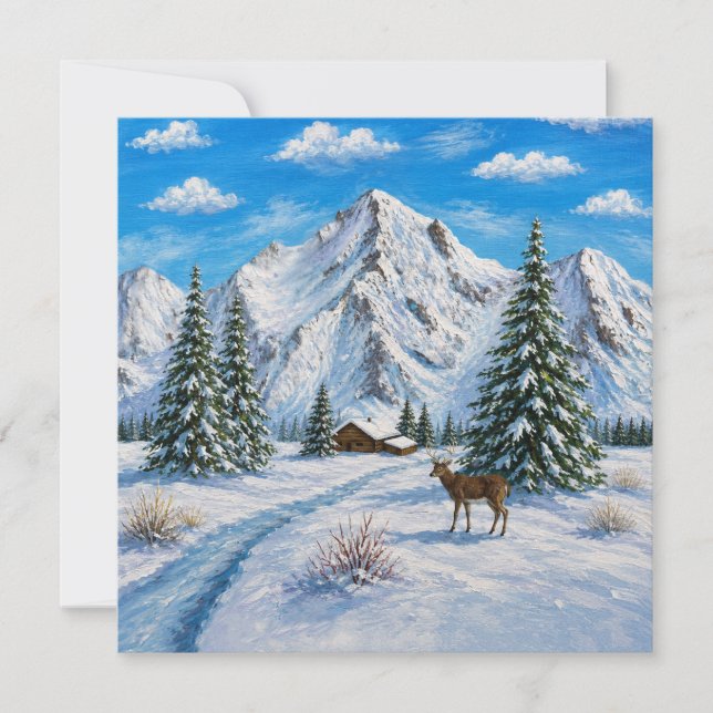 Snowy Mountain Valley Flat card (Front)