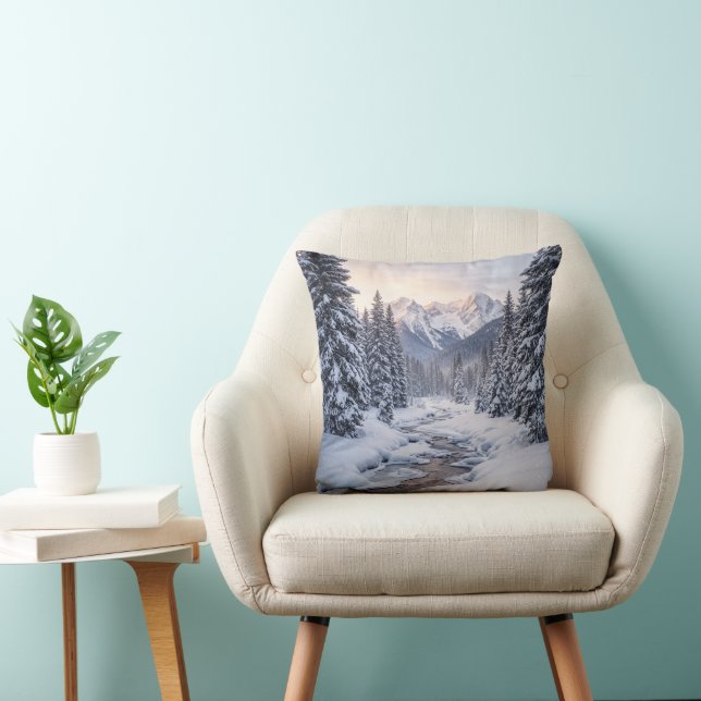 Snowy Mountain Winter Cushion (Chair)