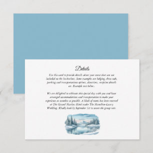 Snowy Mountain Winter Lake Wedding Enclosure Card