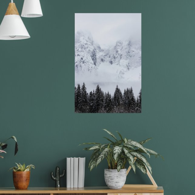Snowy mountains and spruce forest poster (Living Room 1)