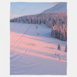 Snowy Mountains Fleece Blanket
